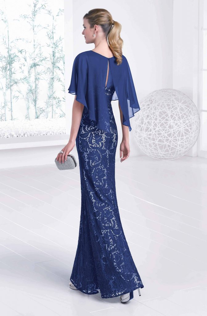 Full length lace dress with attached cape. 1J191 Sizes 16 & 18 ...