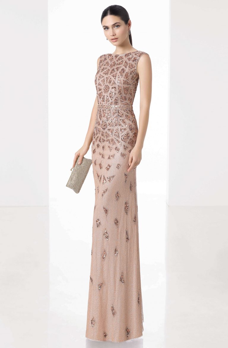 full length beaded gown