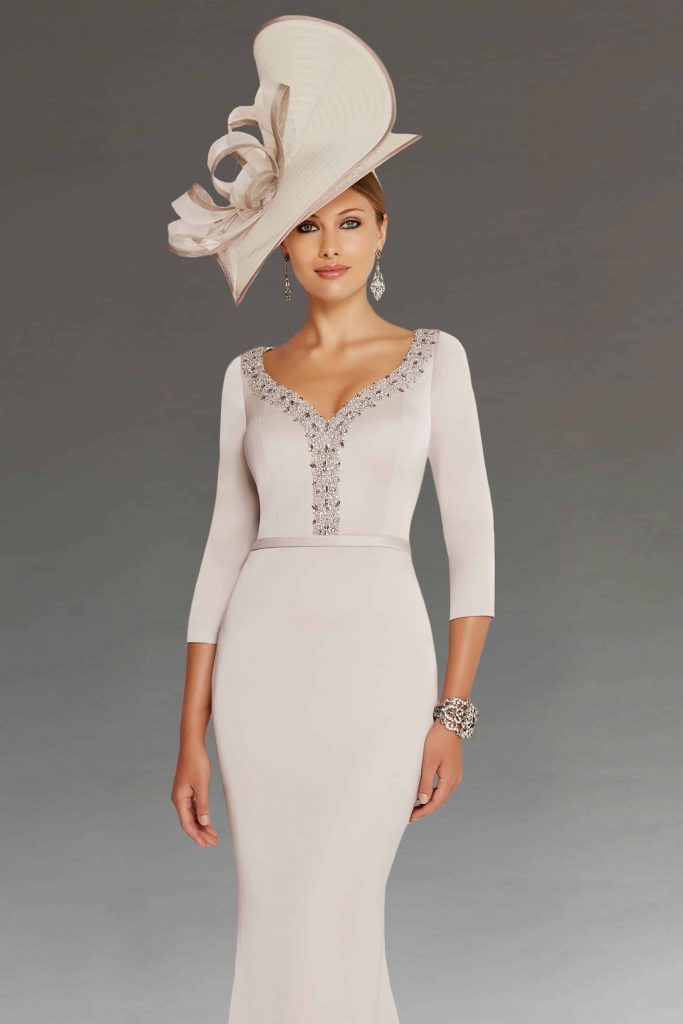 Full length dress with sleeves. 70657L - Catherines of Partick