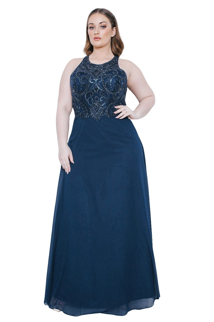 long navy dress 68986595 size 18 - Catherines of Partick