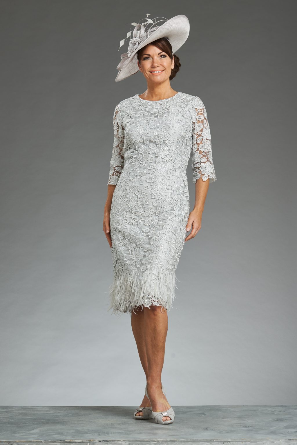 Short lace dress with feathers. 5986 - Catherines of Partick