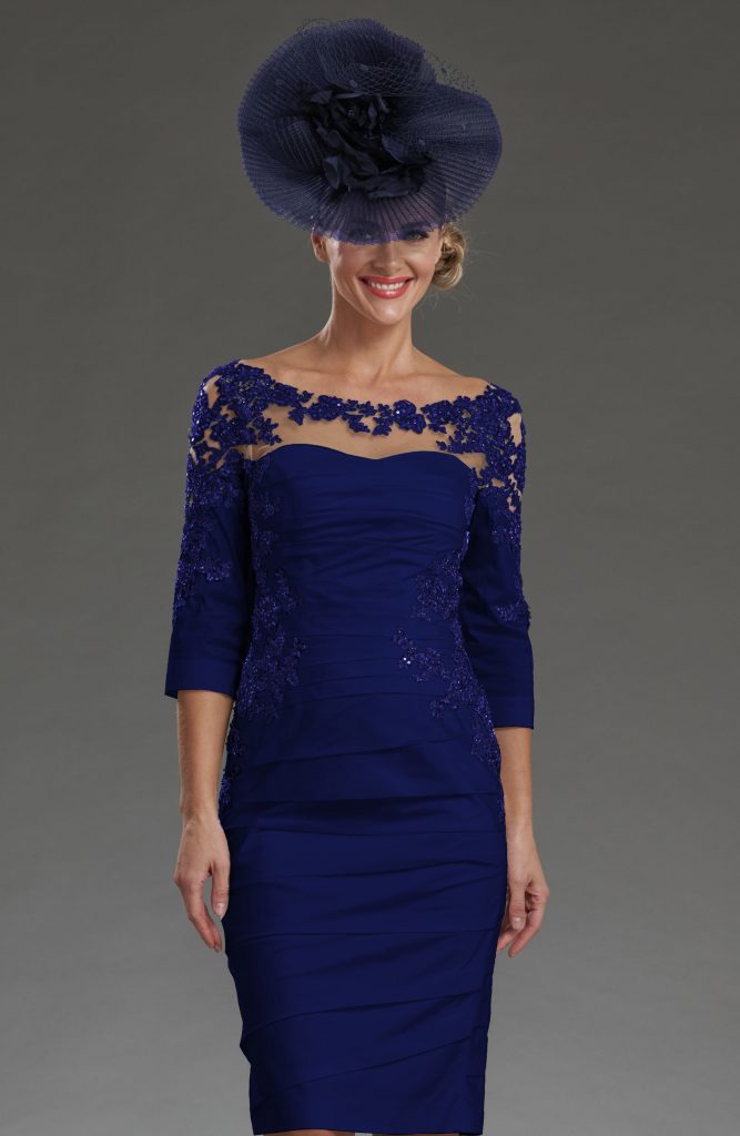 Short fitted dress with sleeves. IR5981 - Catherines of Partick