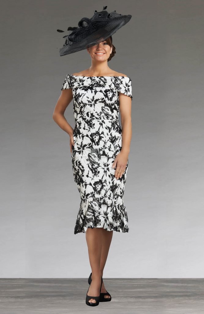 Short Fitted Bardot Style Dress 6884 Catherines Of Partick