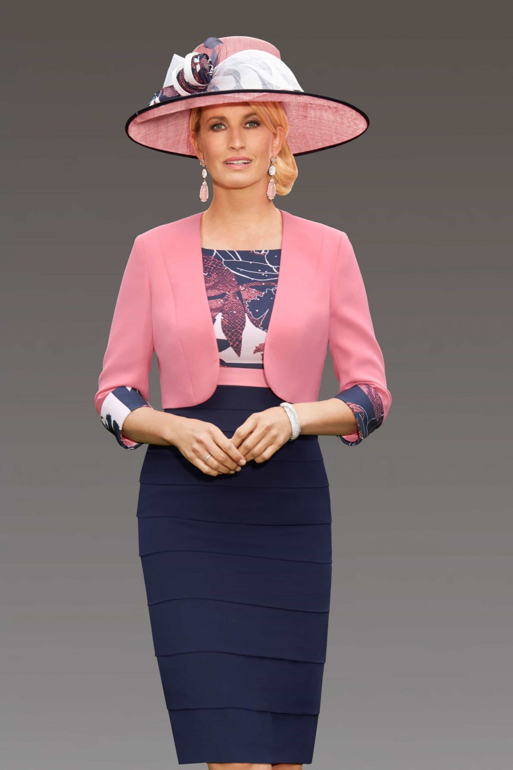 Condici short layered dress with matching jacket: 29104