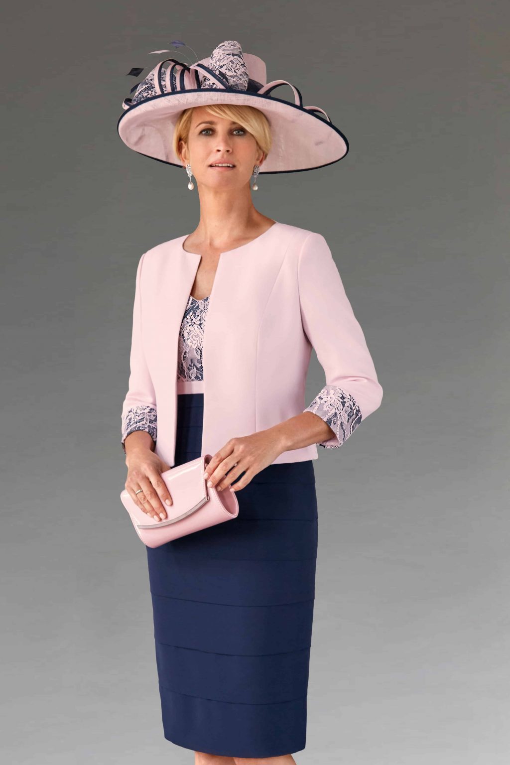 Short fitted dress with matching jacket.  29069