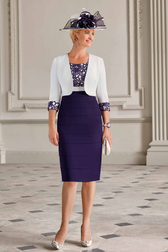 Short fitted dress with matching jacket. 29063 Catherines of Partick
