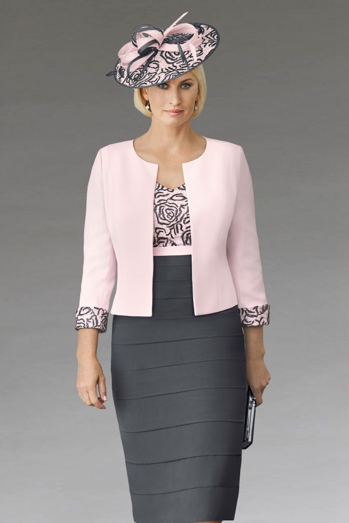 Short fitted dress with matching jacket. 29004A - Catherines of Partick