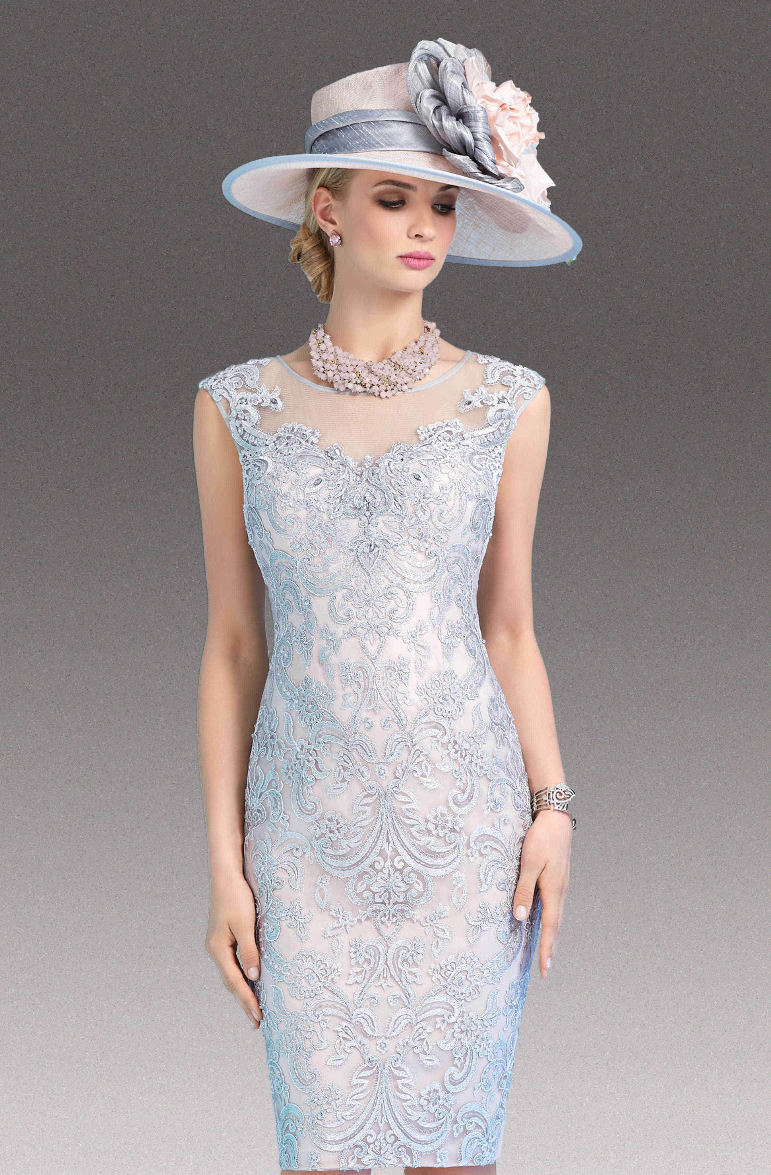 Short fitted lace dress. 008772 - Catherines of Partick