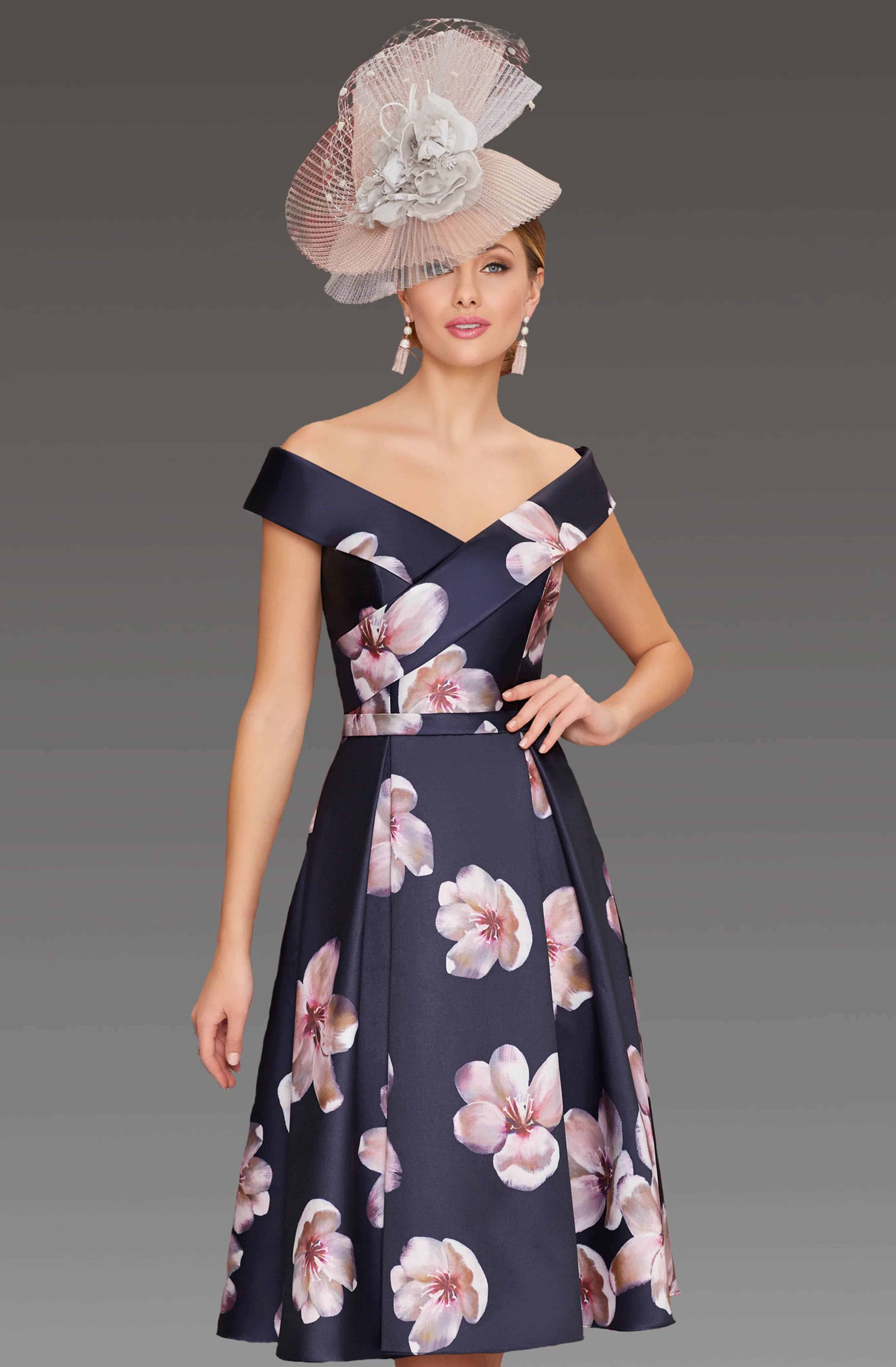 Short floral dress with fuller skirt. 008732 - Catherines of Partick