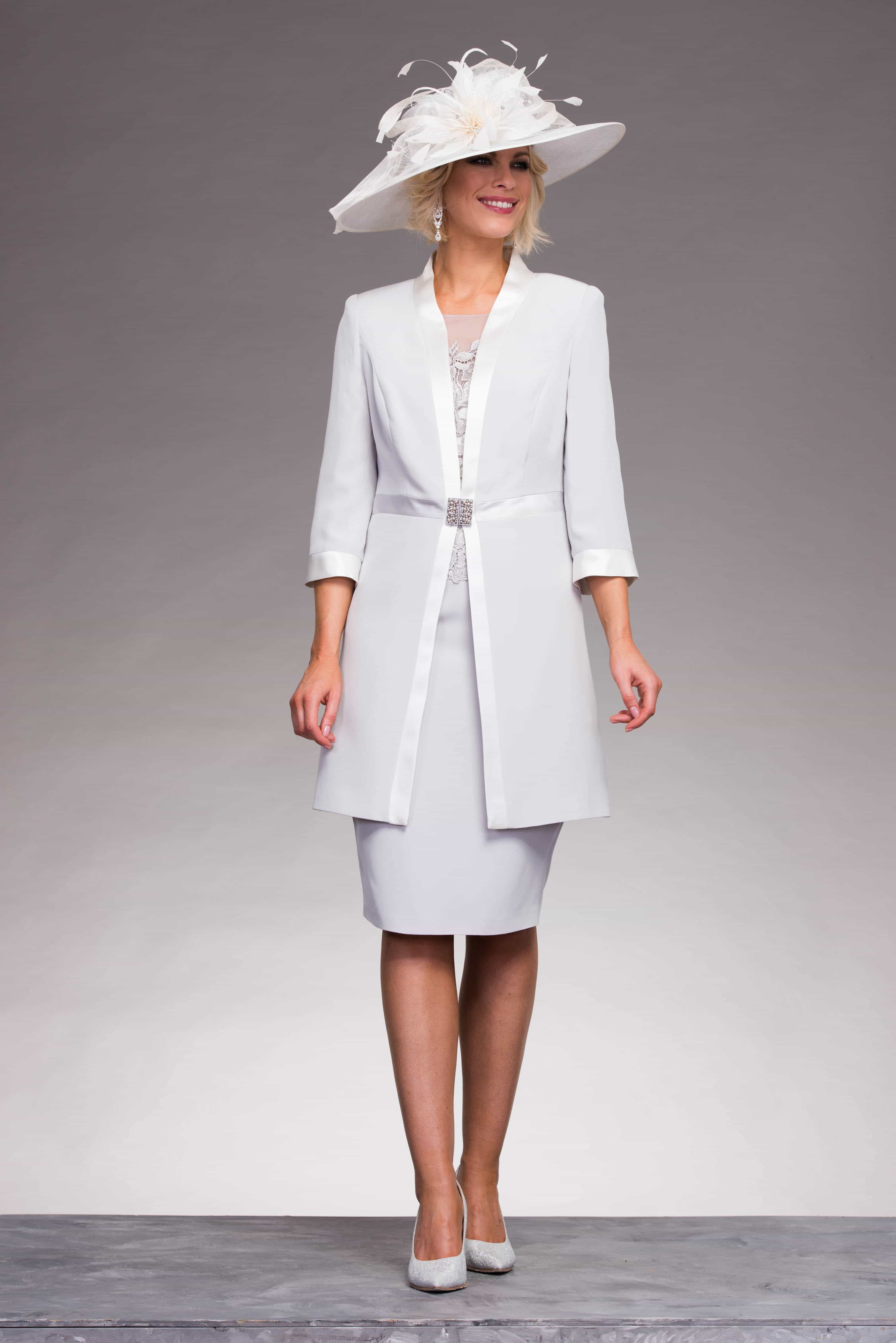 Short fitted dress with a matching coat. 008672 - Catherines of Partick