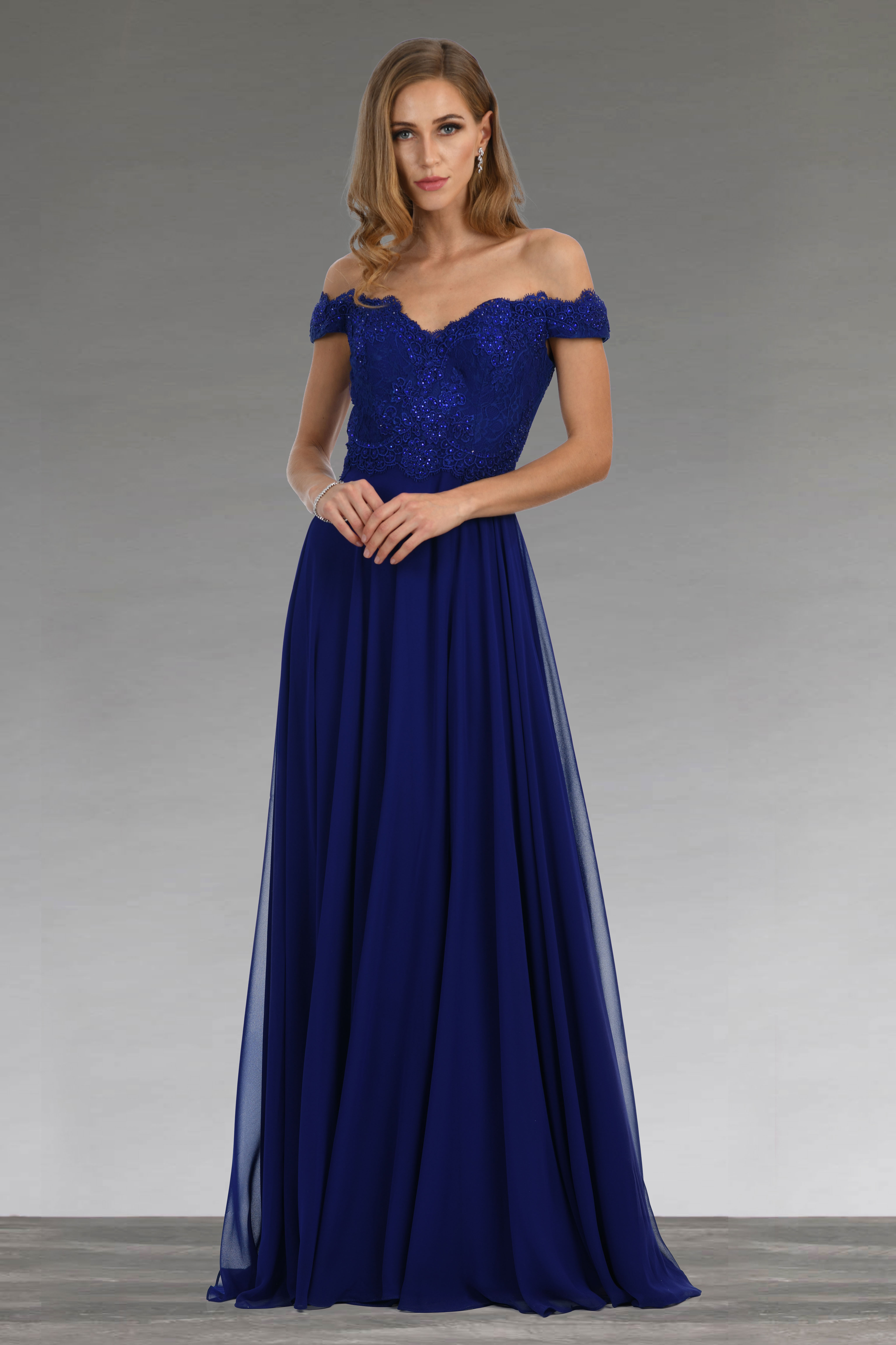 Full length dress with chiffon style skirt. AF81673 - Catherines of Partick