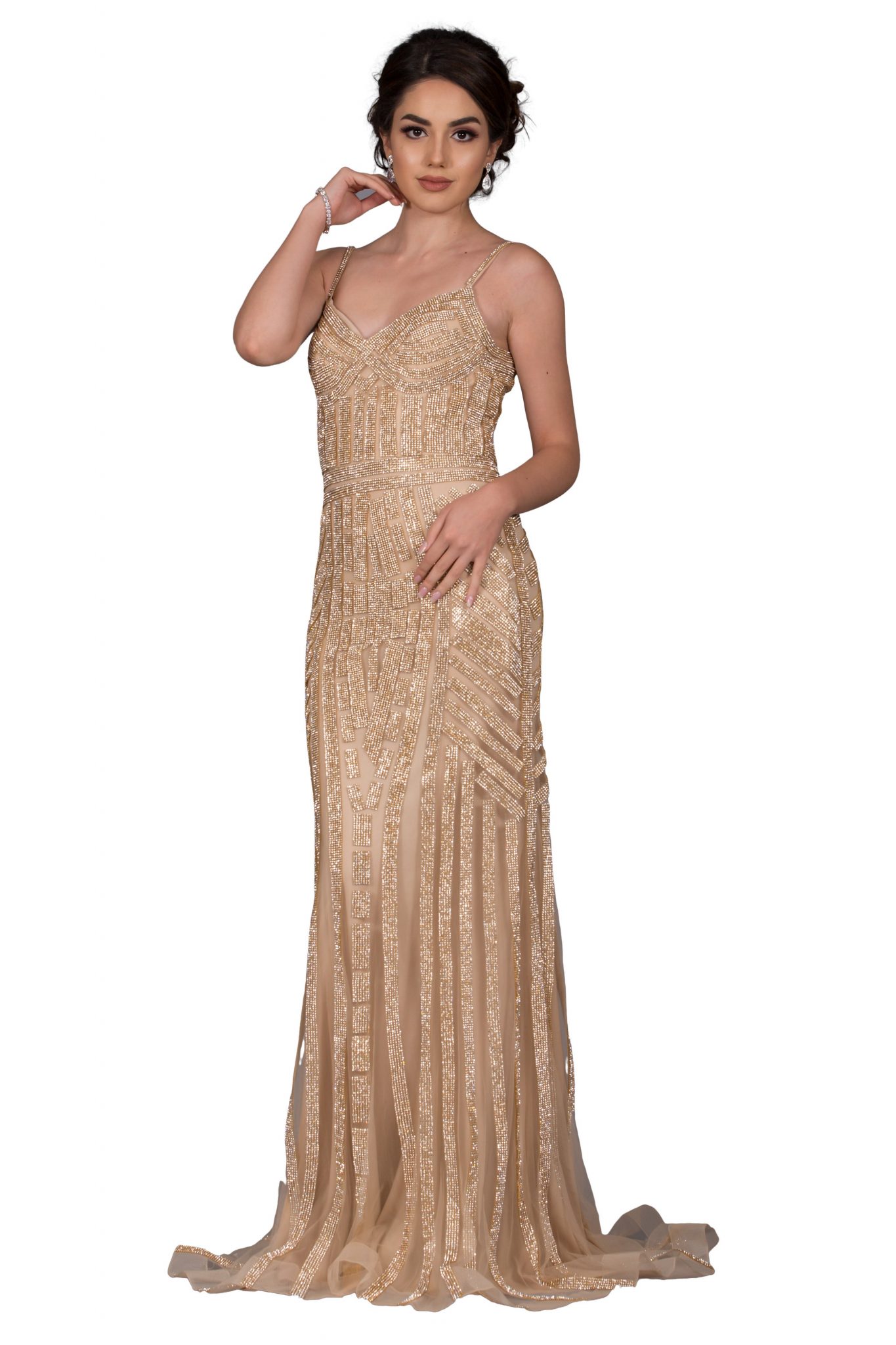 Full length diamante dress. AF8073 - Catherines of Partick