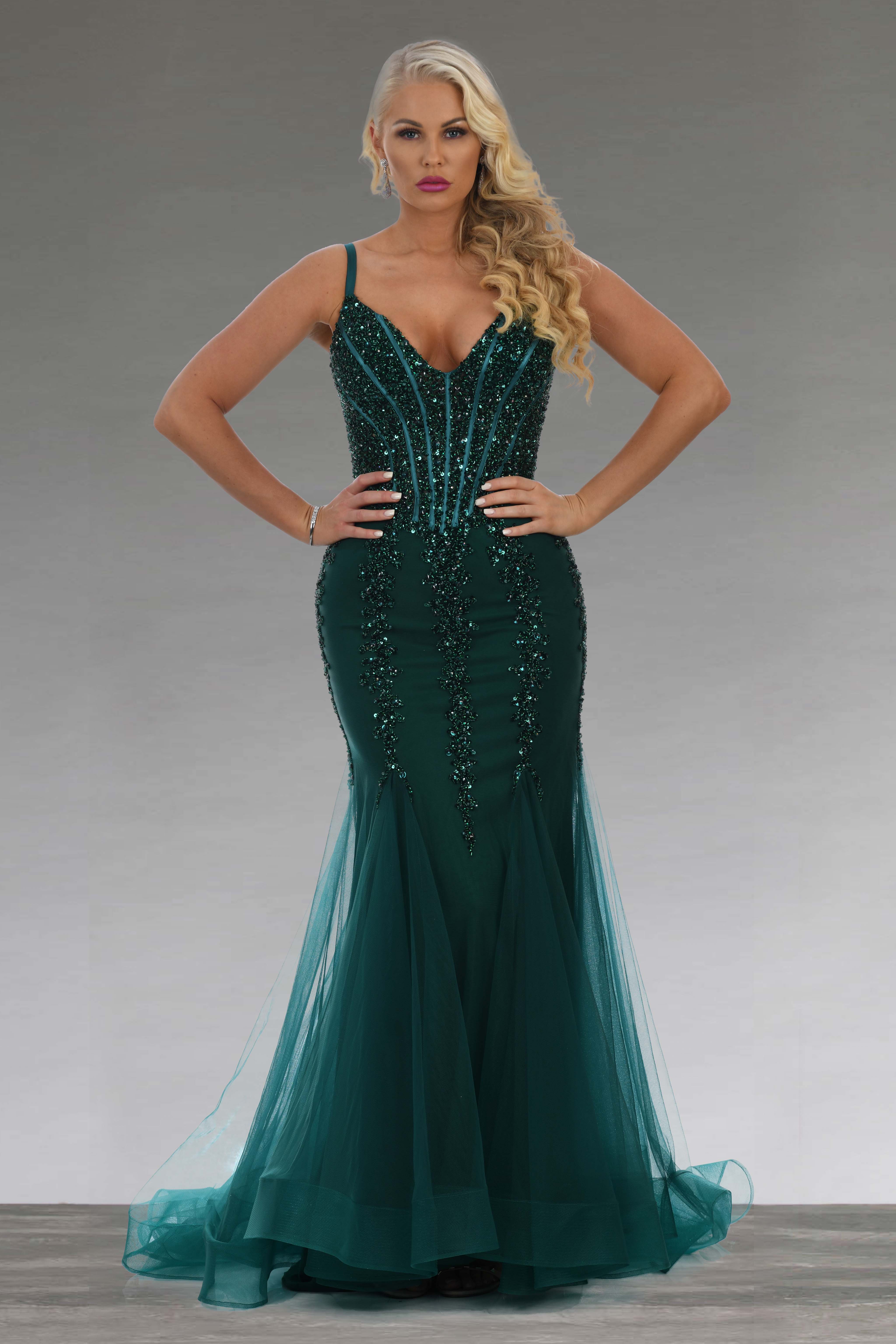 Full length corset style dress. AF80196 - Catherines of Partick