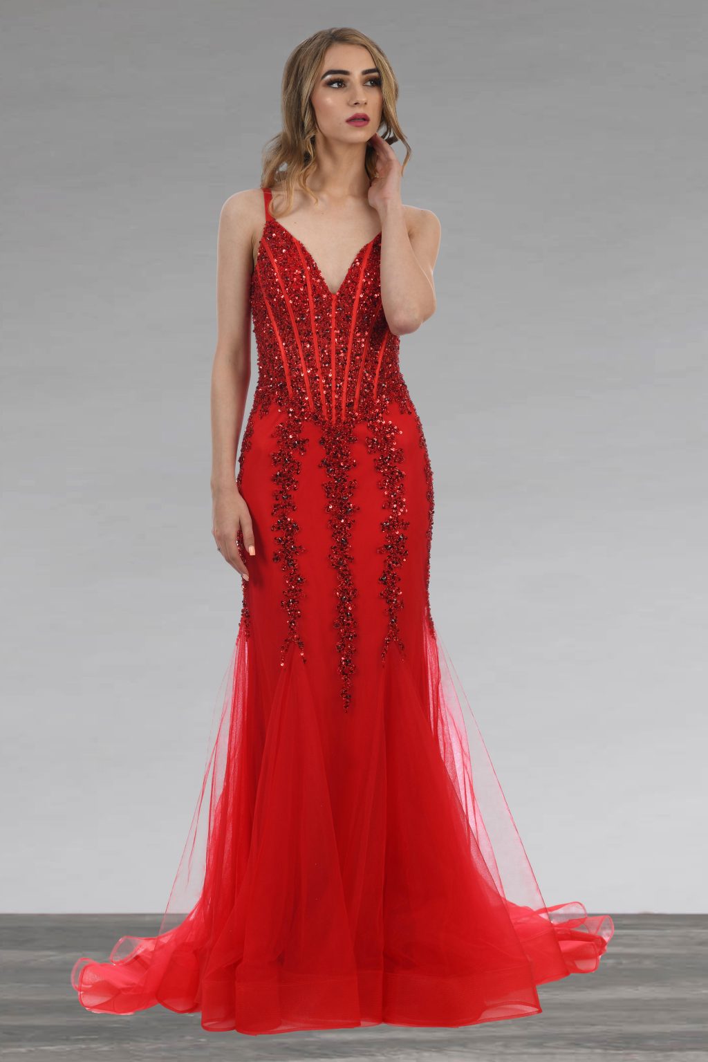 Full length corset style dress. AF80196 - Catherines of Partick