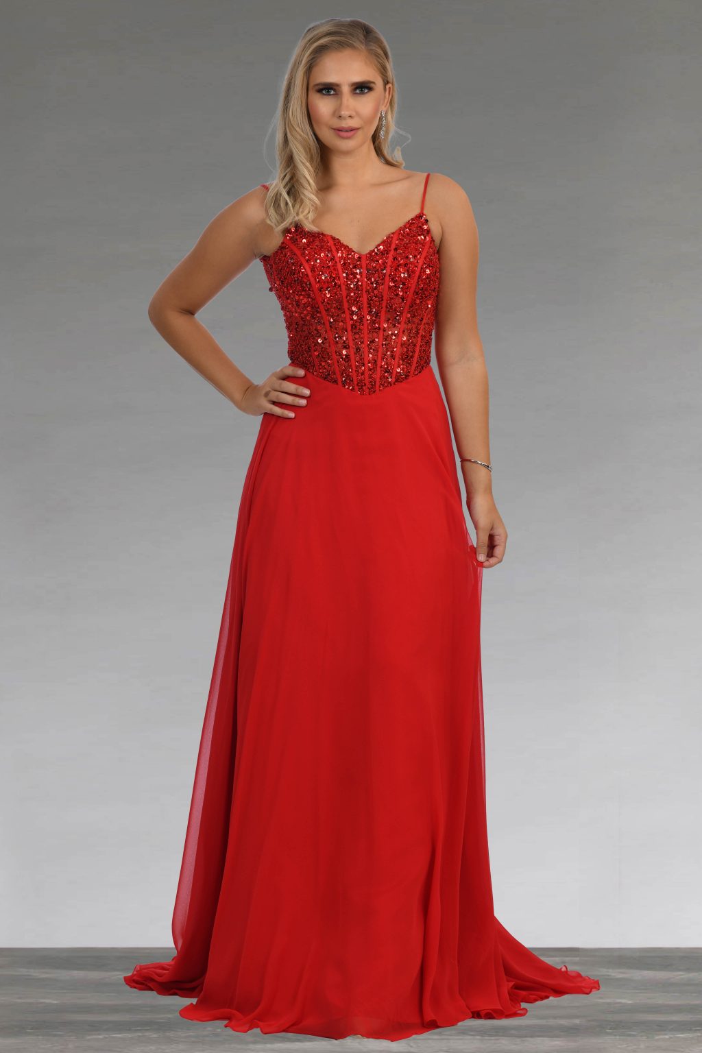 Full length dress with sweetheart bodice.   AF79580 - Image 3