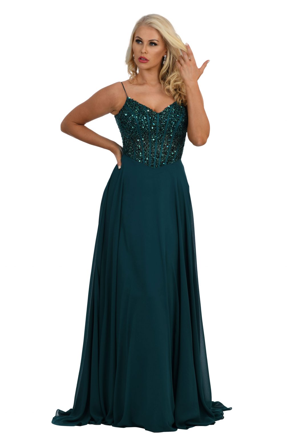 Full length dress with sweetheart bodice.   AF79580