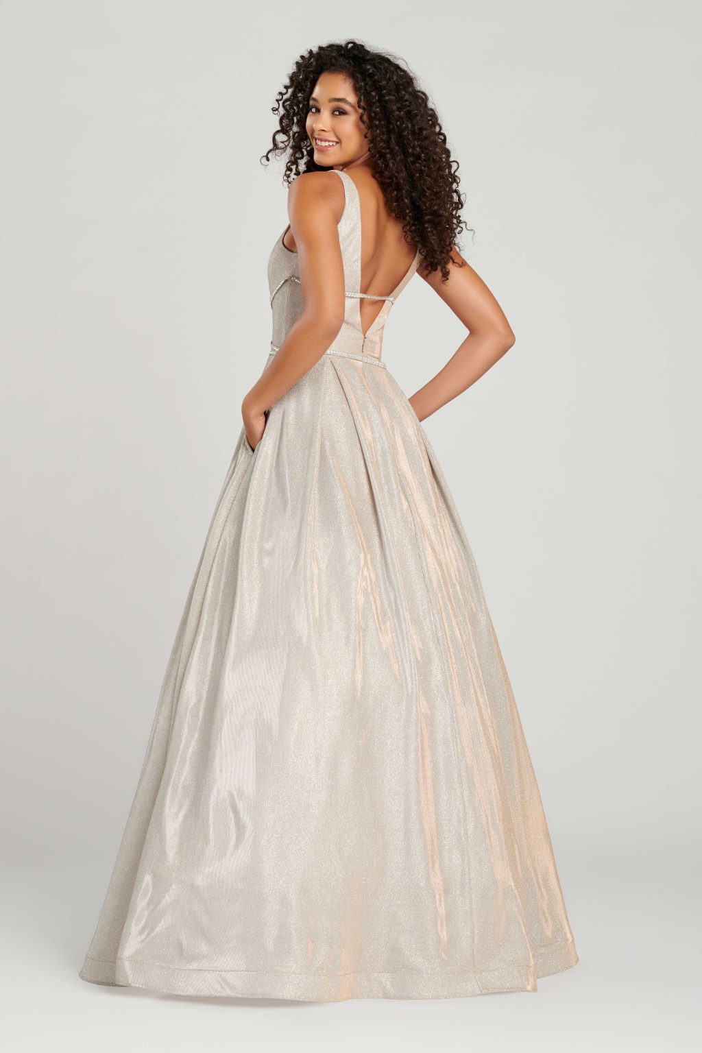 Full length dress with diamante waist trim.  CL87987 size 20 - Image 2