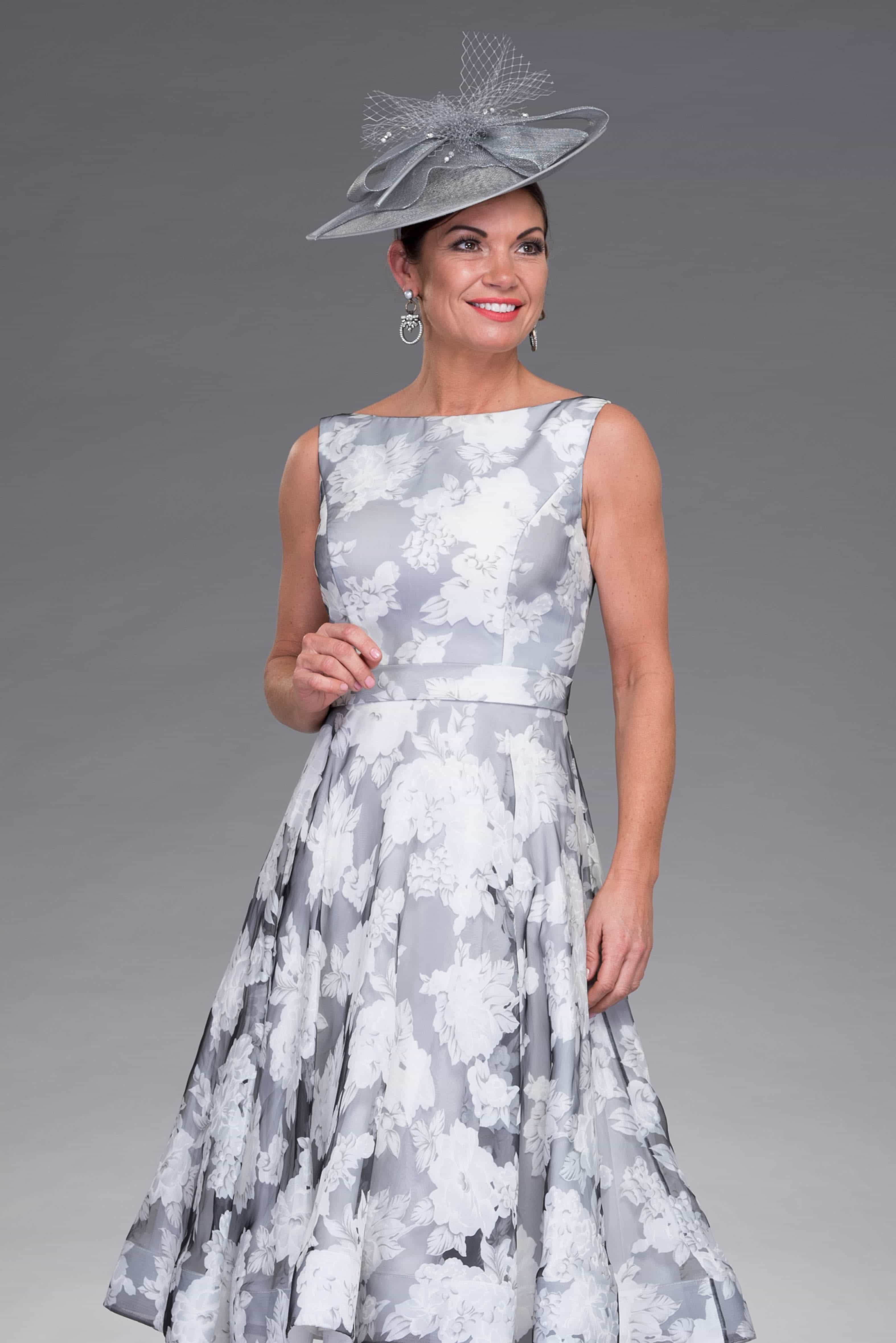 Short fitted dress with full skirt. VO9506 - Catherines of Partick