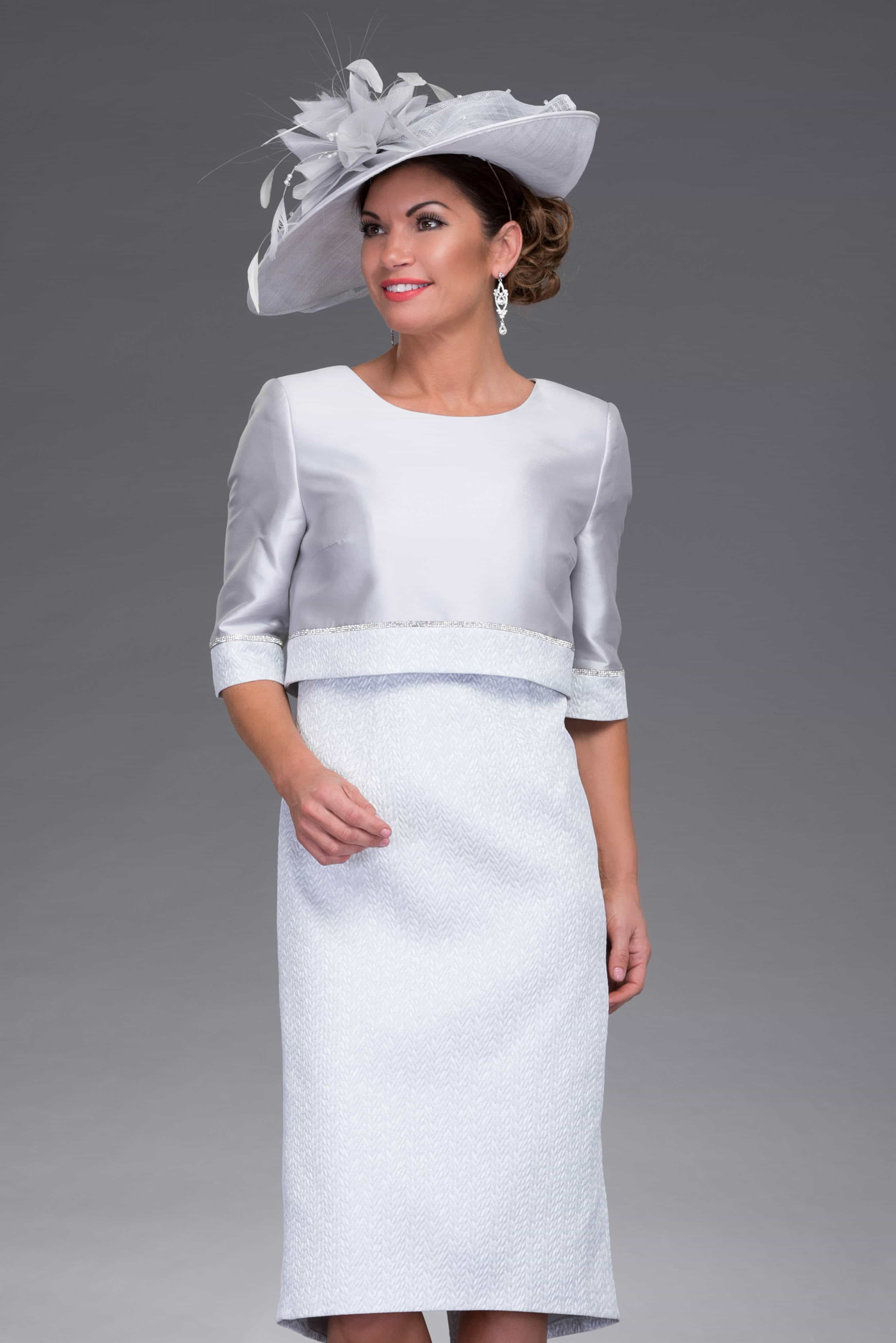 Short fitted dress with matching jacket. 6928 - Catherines of Partick