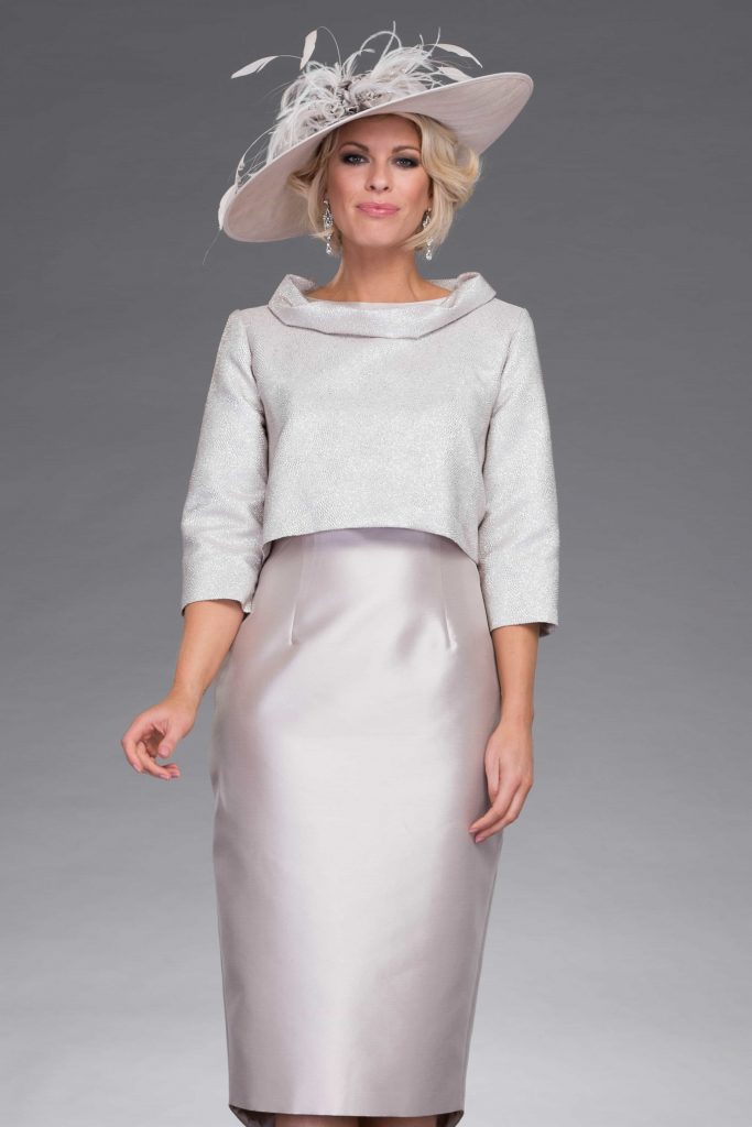 Champagne dress with matching jacket. 82870-82869 - Catherines of Partick
