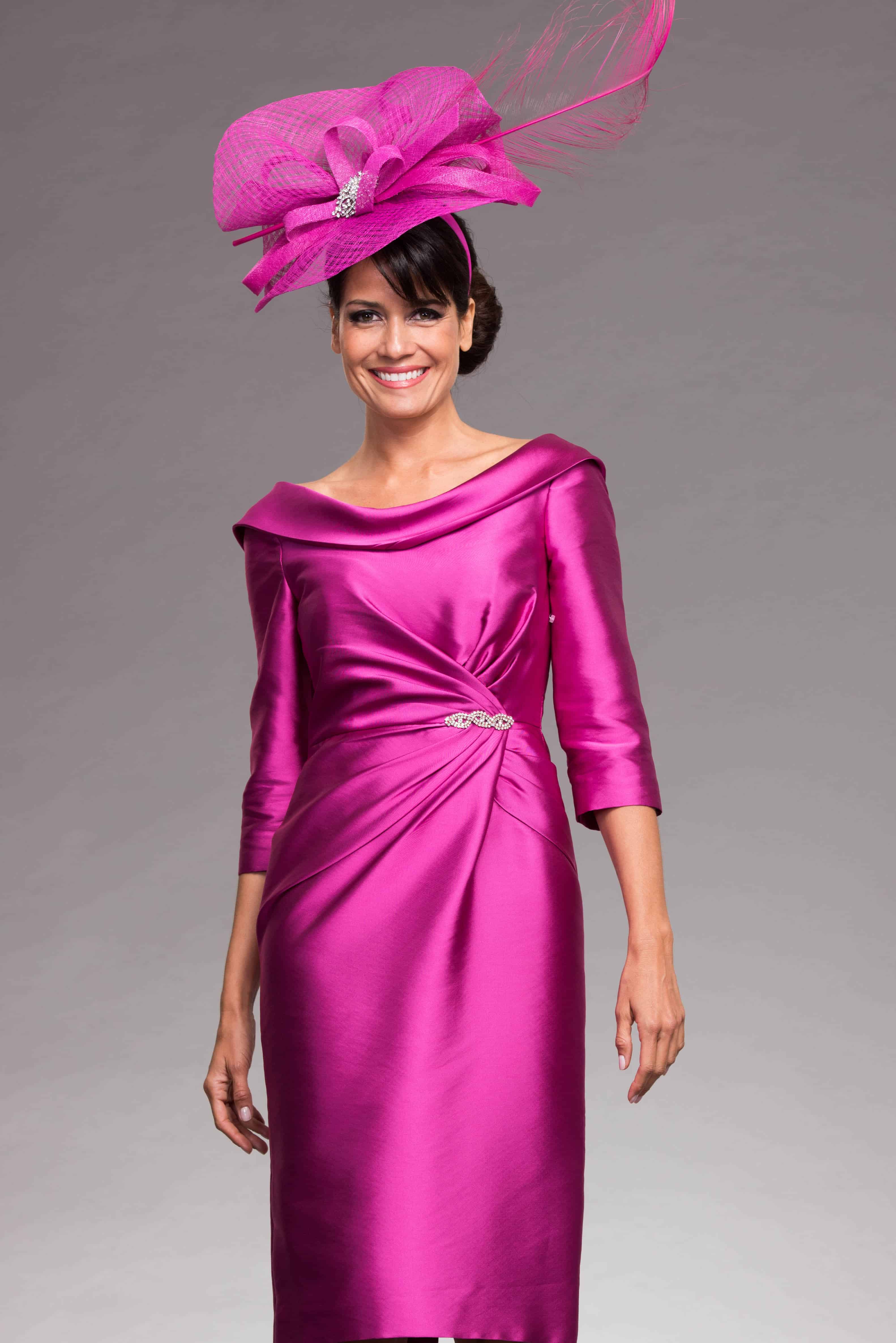 Irresistible short fitted dress with wide neckline. IR1776 - Catherines ...