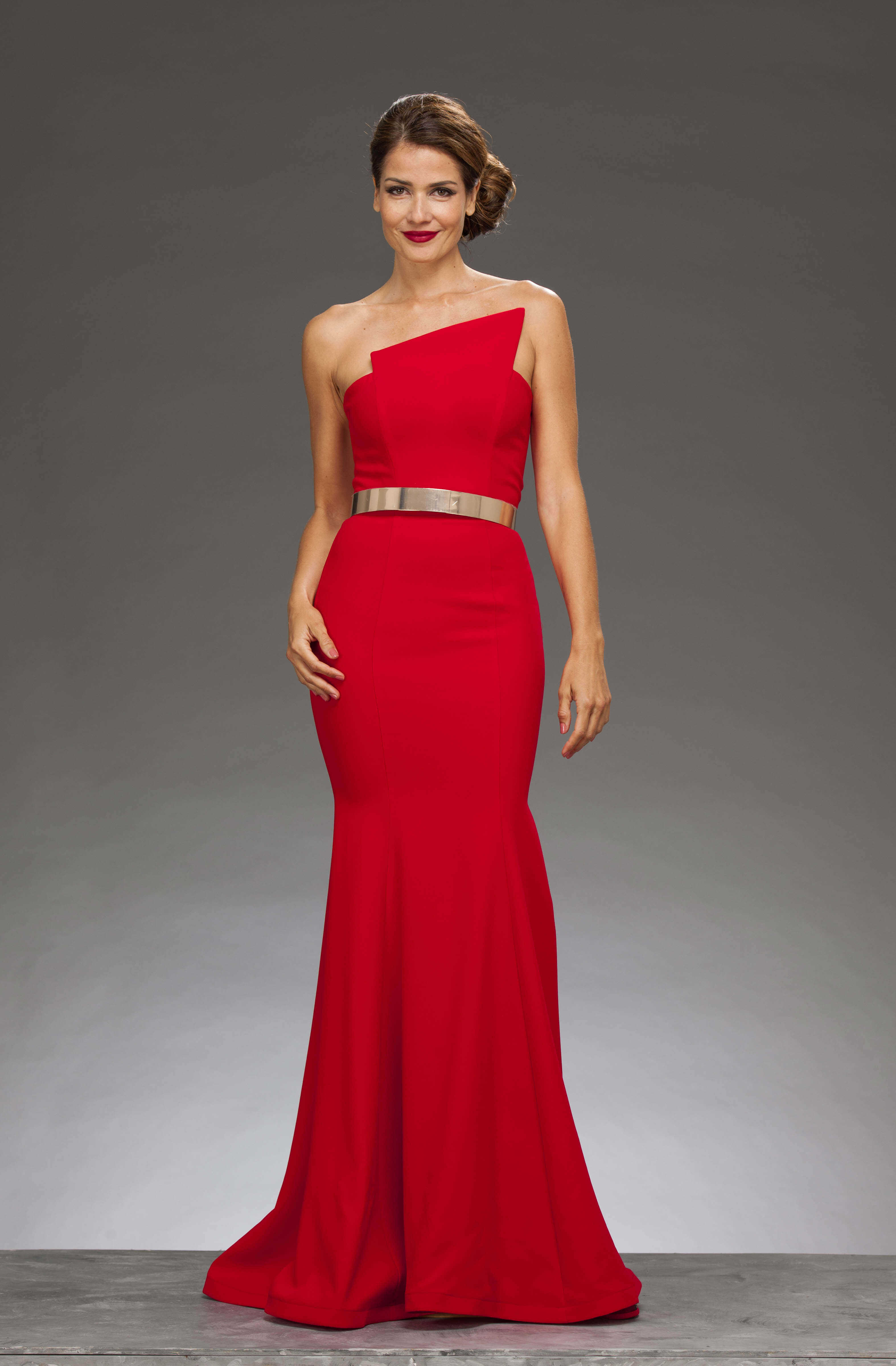 Full length gown with belt detail: 489 in Royal size 12 and Red size 6 ...