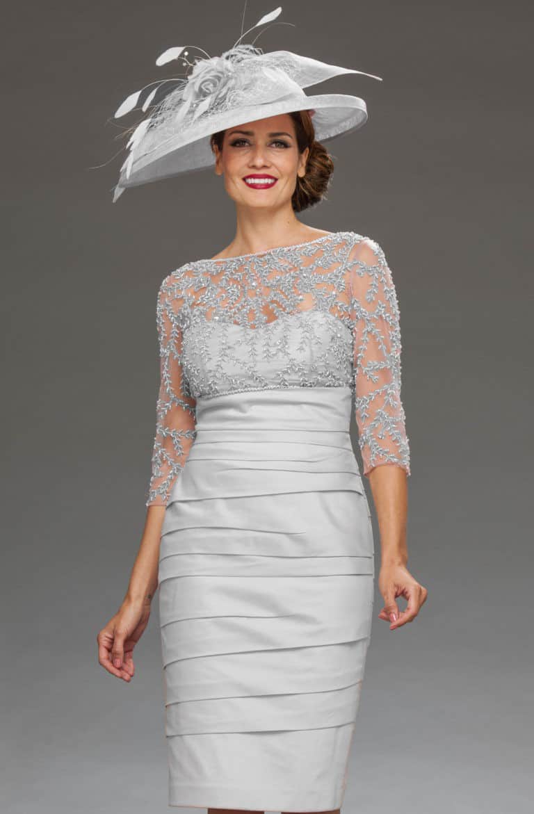 Short Fitted Ruched Dress with Illusion Sleeves. Irresistible IRIS880