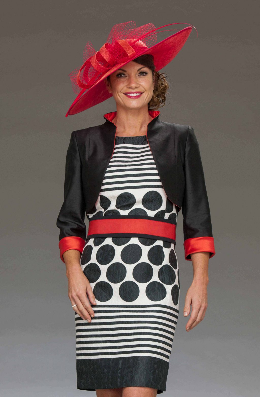 Short fitted dress with matching bolero. D110-7791-150