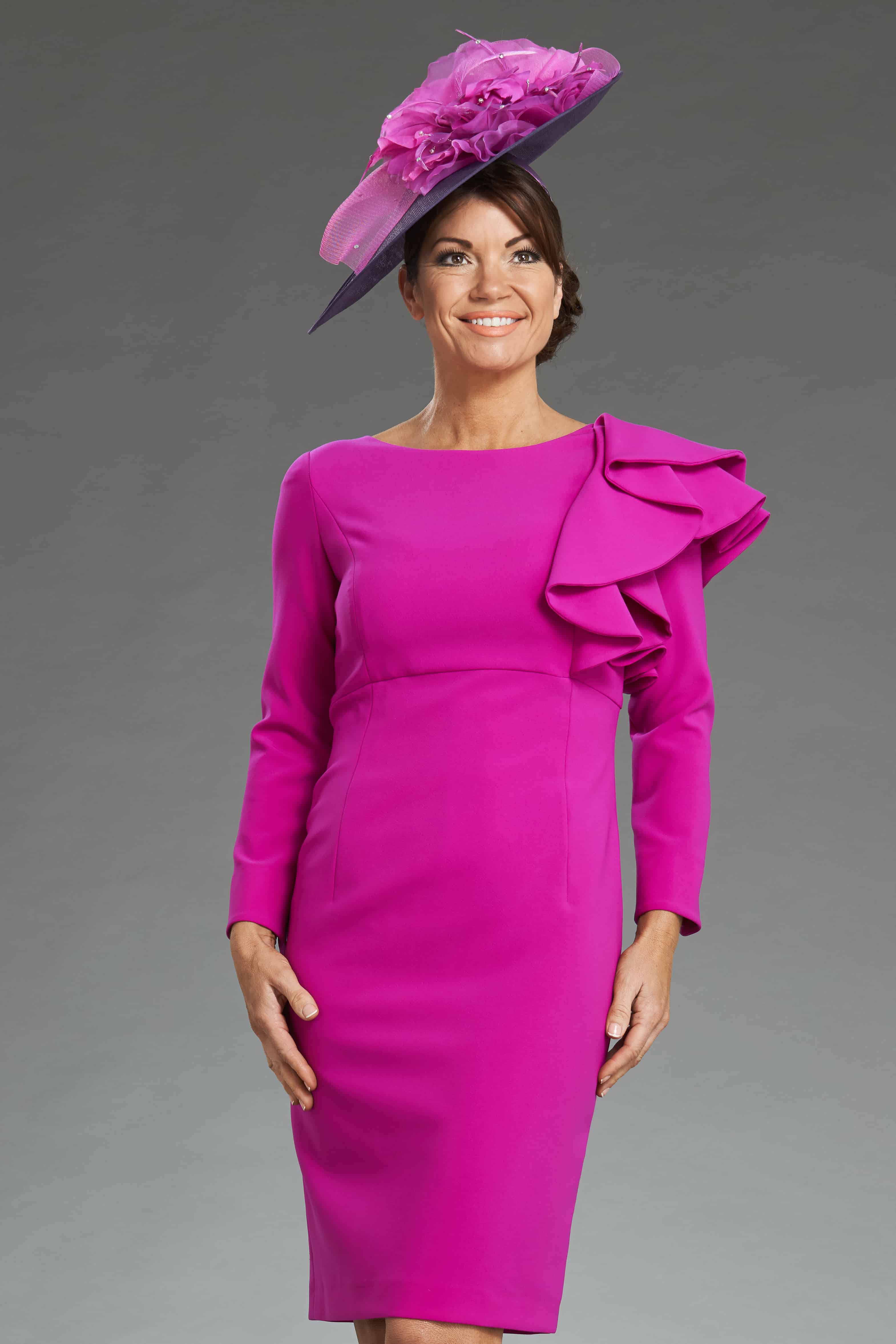 Short fitted dress with sleeves. Eva - Catherines of Partick