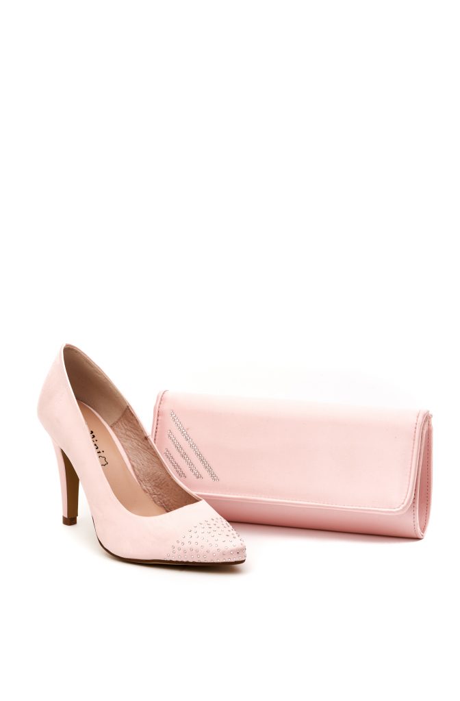 Pale pink shoes and bag for wedding online