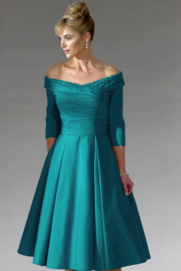 Short Off The Shoulder Dress With Full Skirt. Ir6970 - Catherines Of 