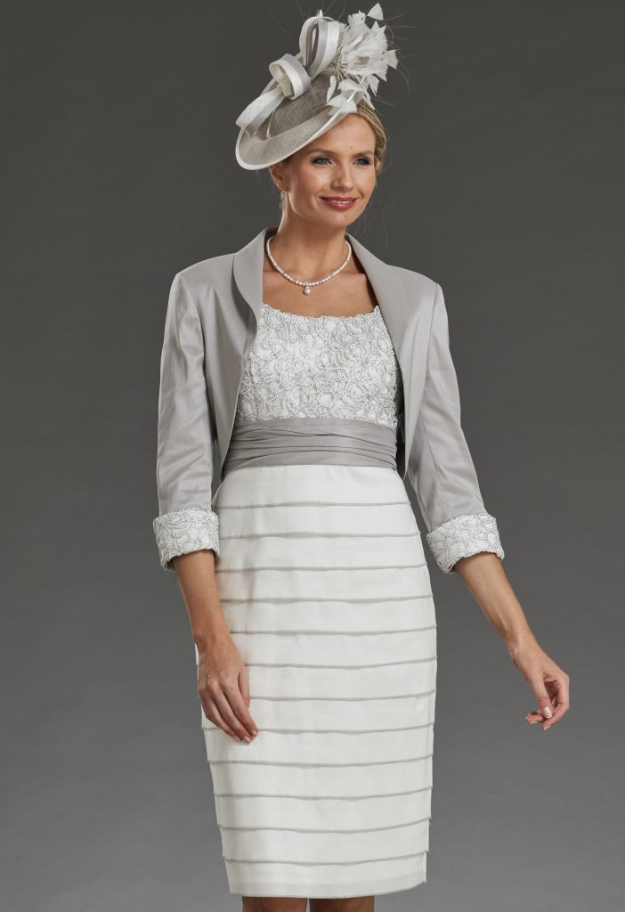 Short fitted dress with matching bolero style jacket. ISC029 ...