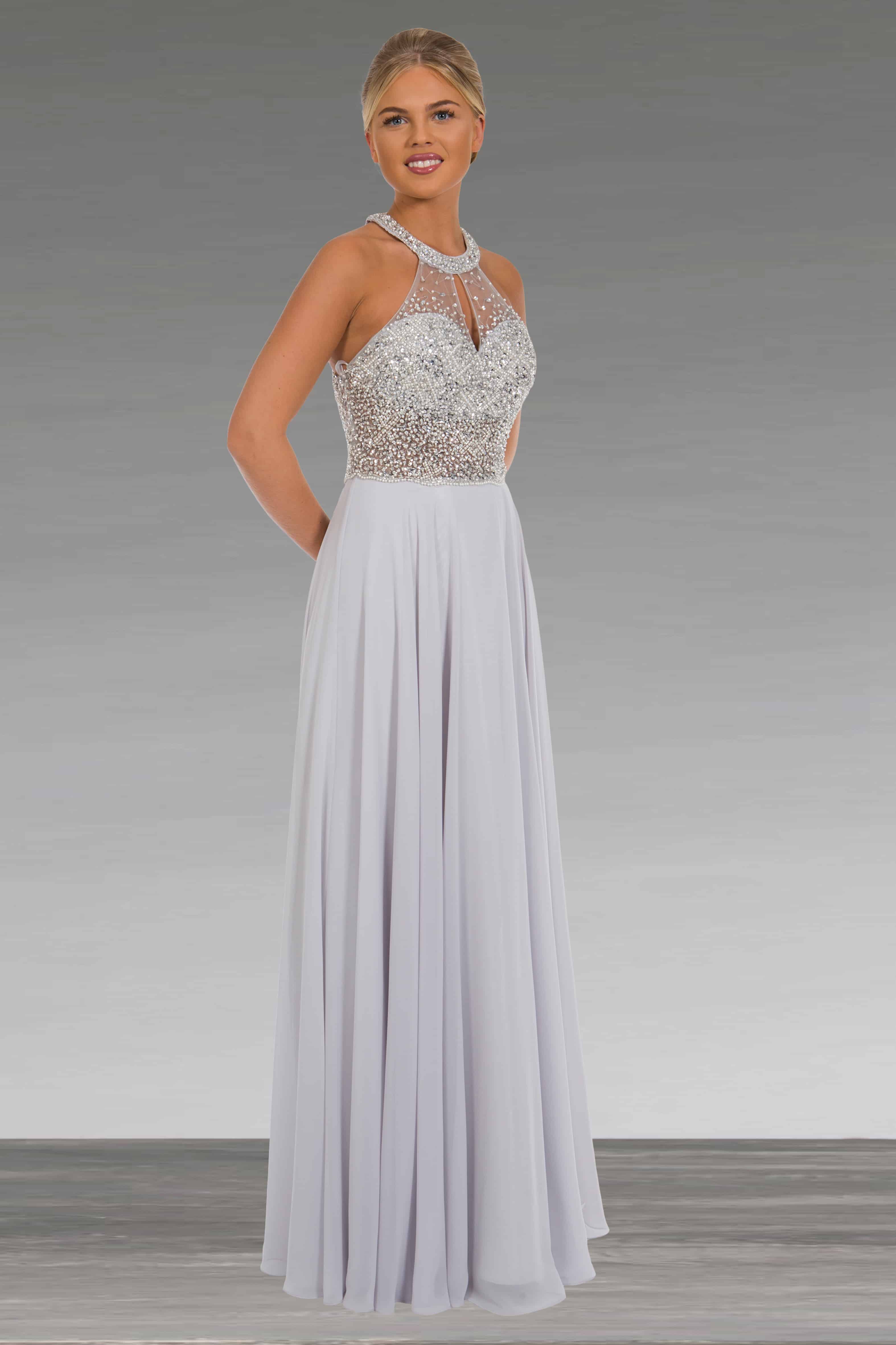 Full length dress with chiffon skirt. PF0497 - Catherines of Partick
