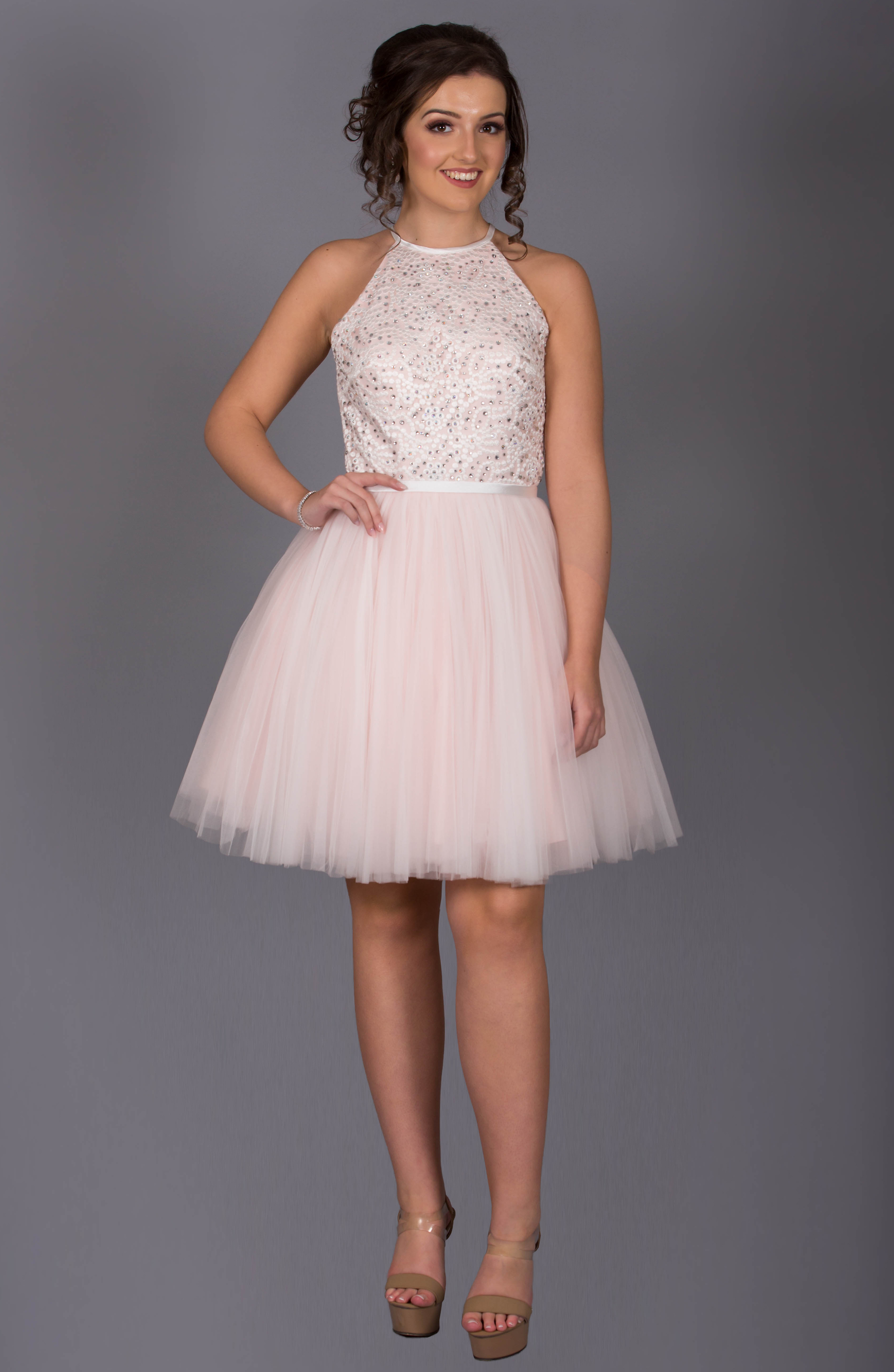 Short Dress With Full Tulle Skirt Afc08 Catherines Of Partick 5436
