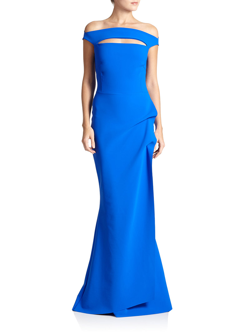 Full length dress with ruched design. Melania - Catherines of Partick