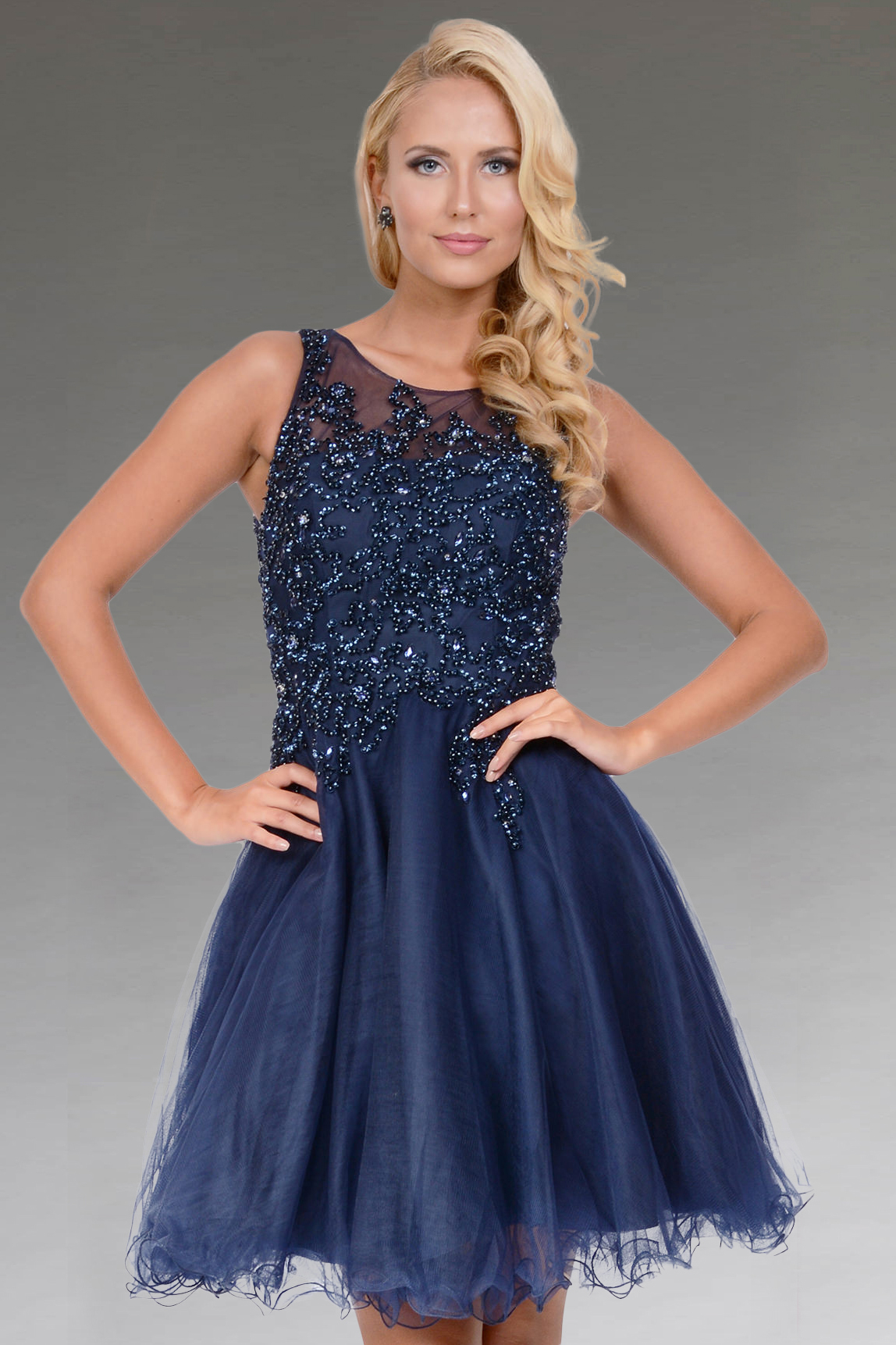 Short dress with full tulle skirt. 9936c - Catherines of Partick