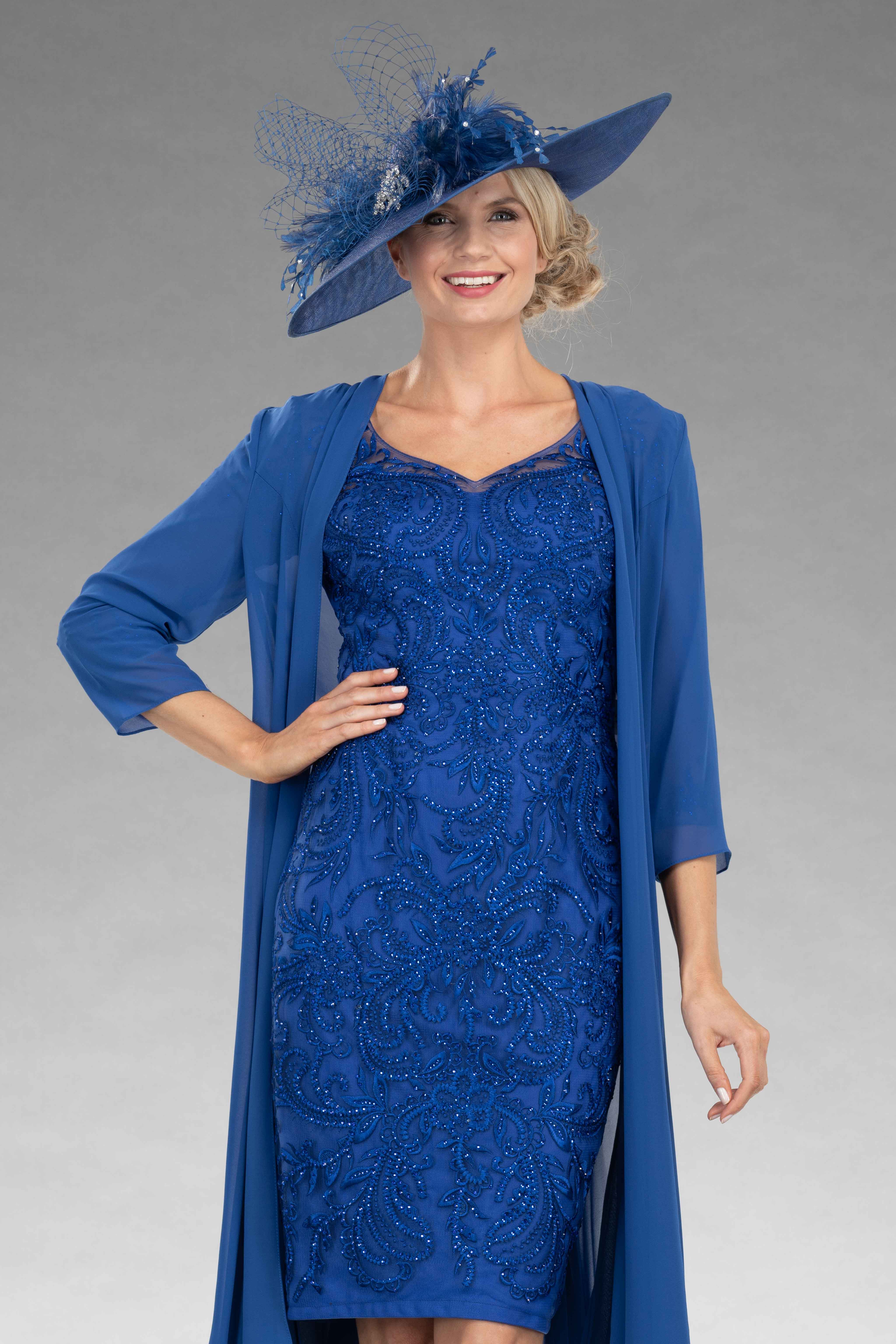 Short fitted dress with matching coat. 008564 - Catherines of Partick