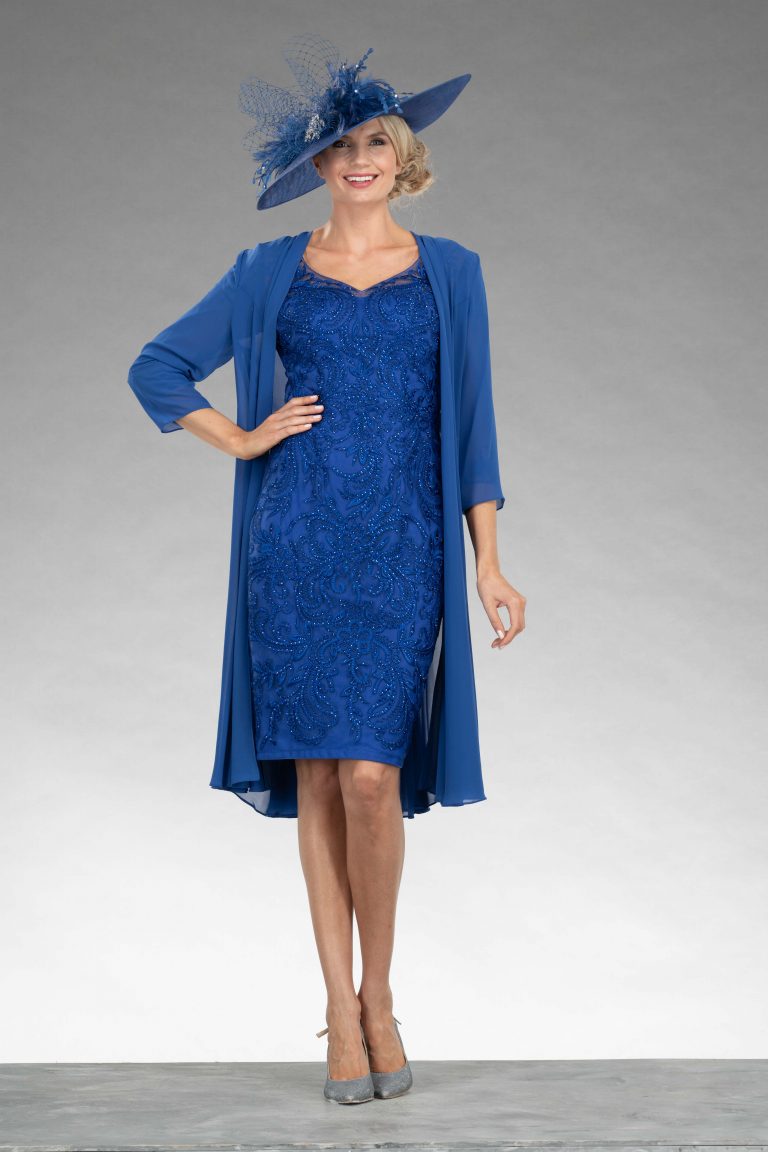 Short fitted dress with matching coat. 008564 - Catherines of Partick