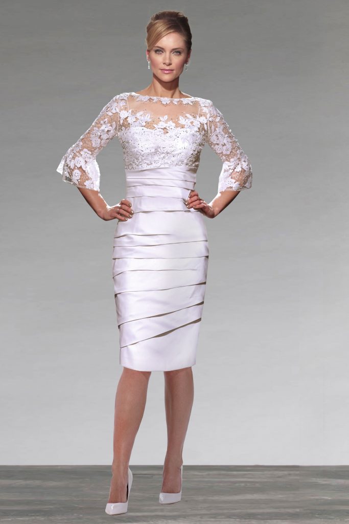 Short fitted dress with sleeves. IR7991 - Catherines of Partick