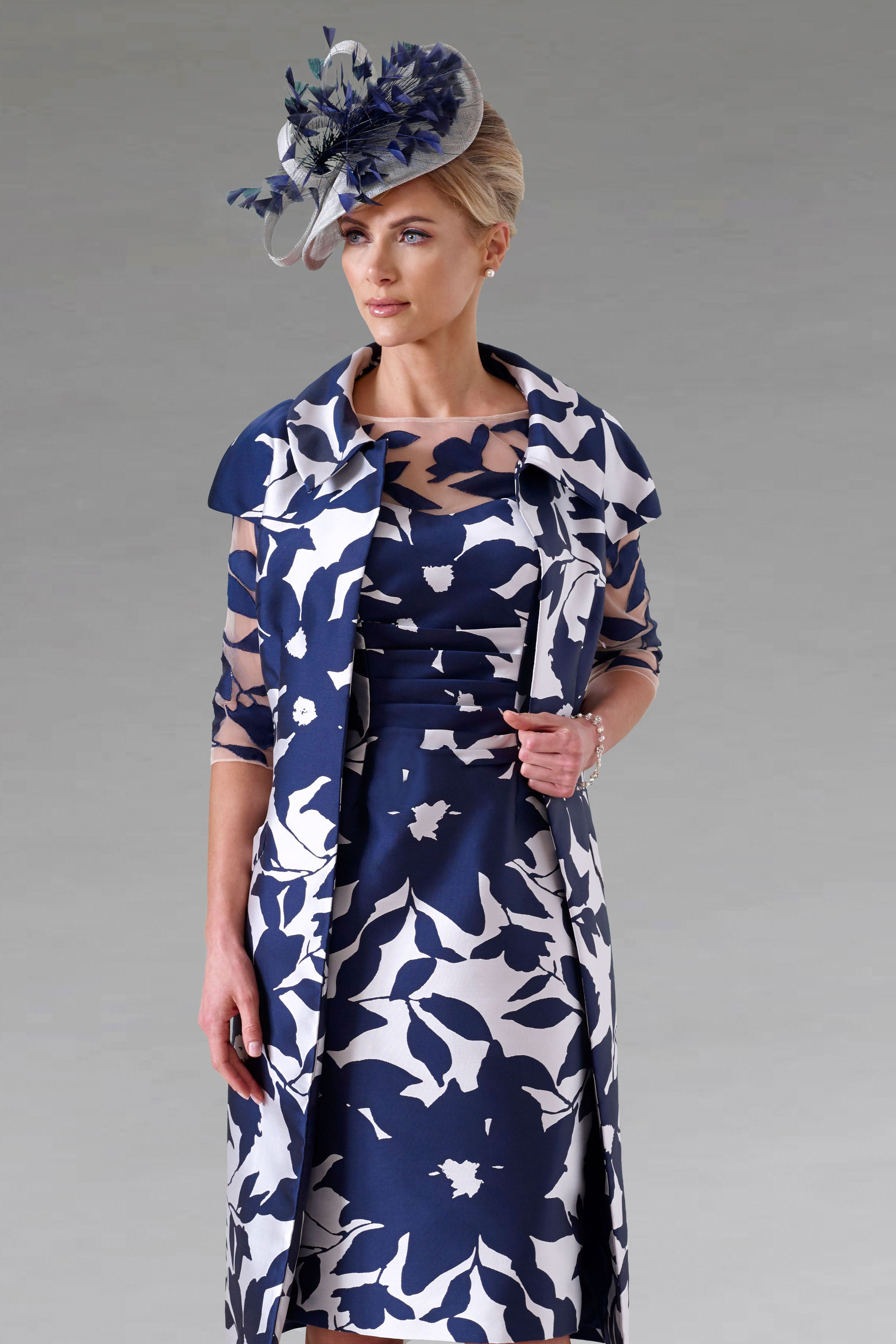 Short fitted dress with matching coat. IR4916S set - Catherines of Partick