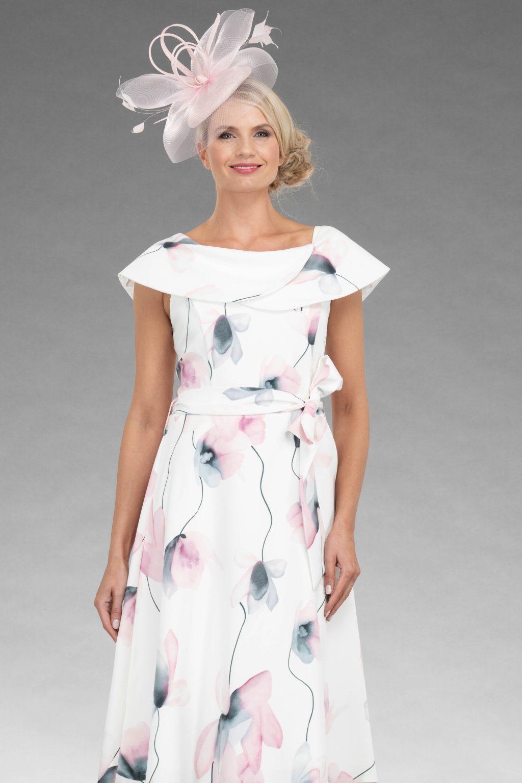 Short dress with shawl style collar.  Nala