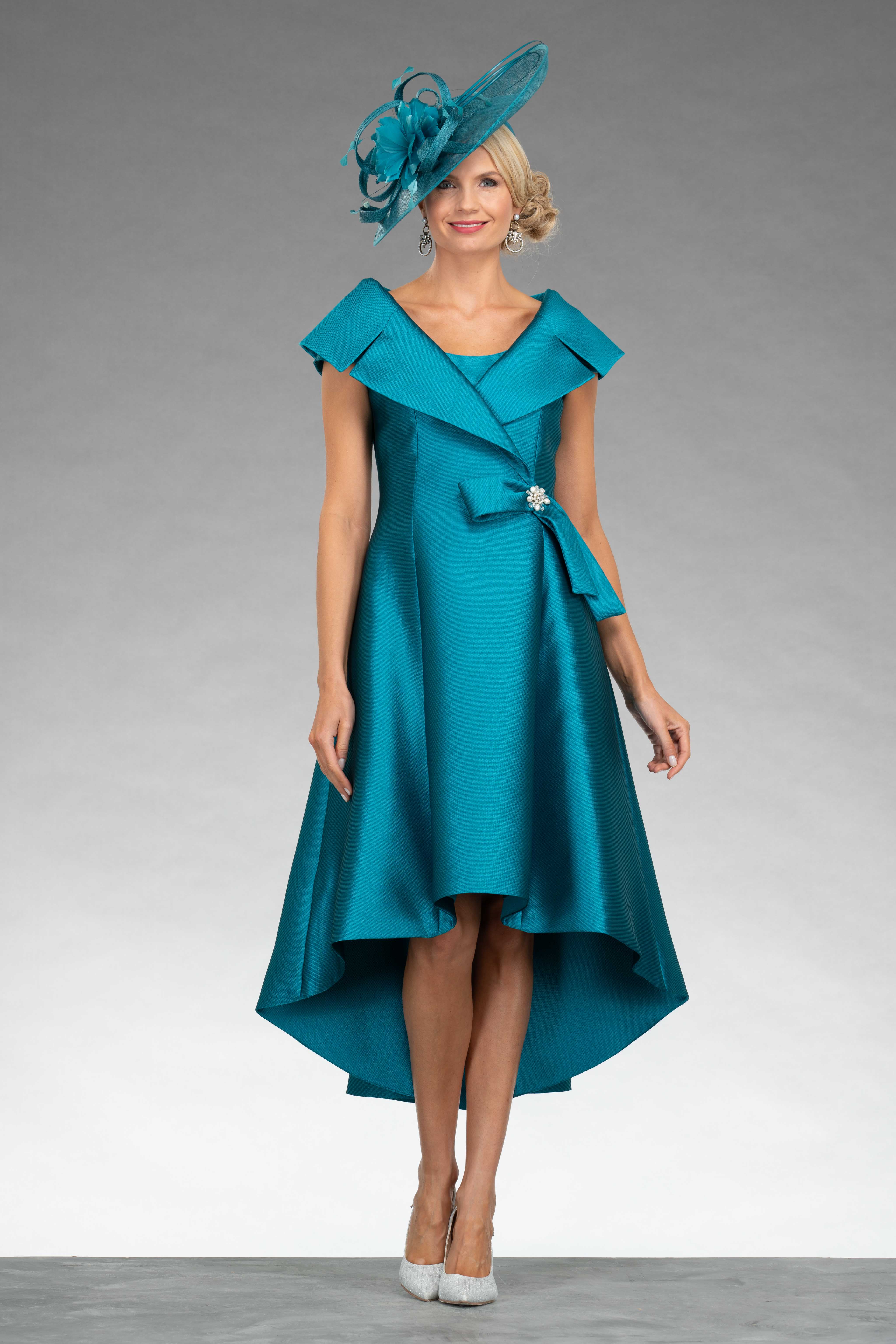 Mid Length Fit and Flare Dress wth Bardot Collar. 66318 - Catherines of  Partick
