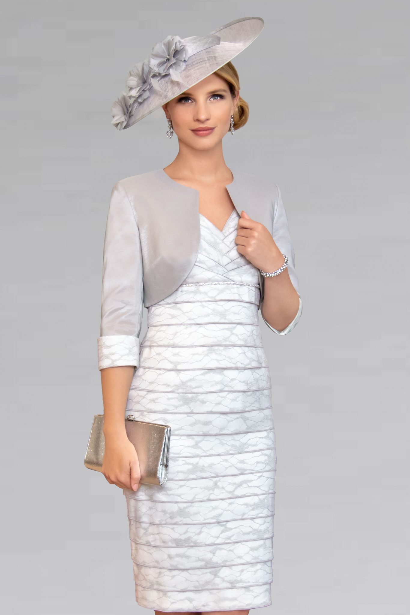 Short fitted dress with matching bolero. ISE067 - Catherines of Partick