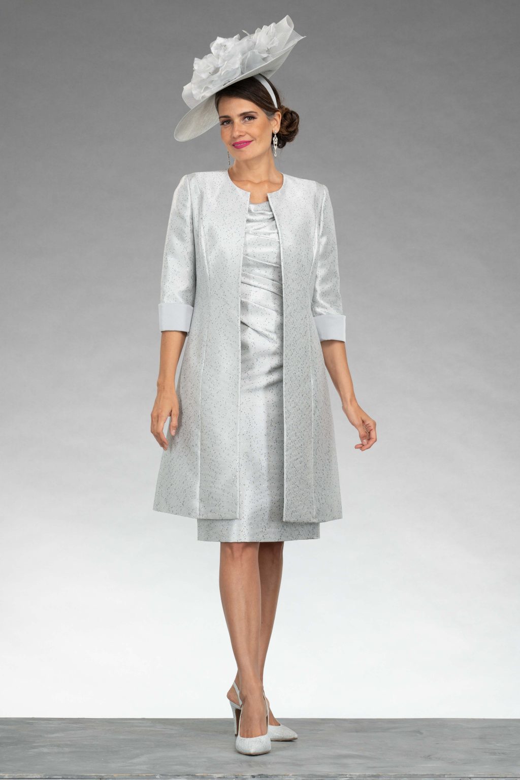Short fitted dress with matching coat. ISE078 - Catherines of Partick