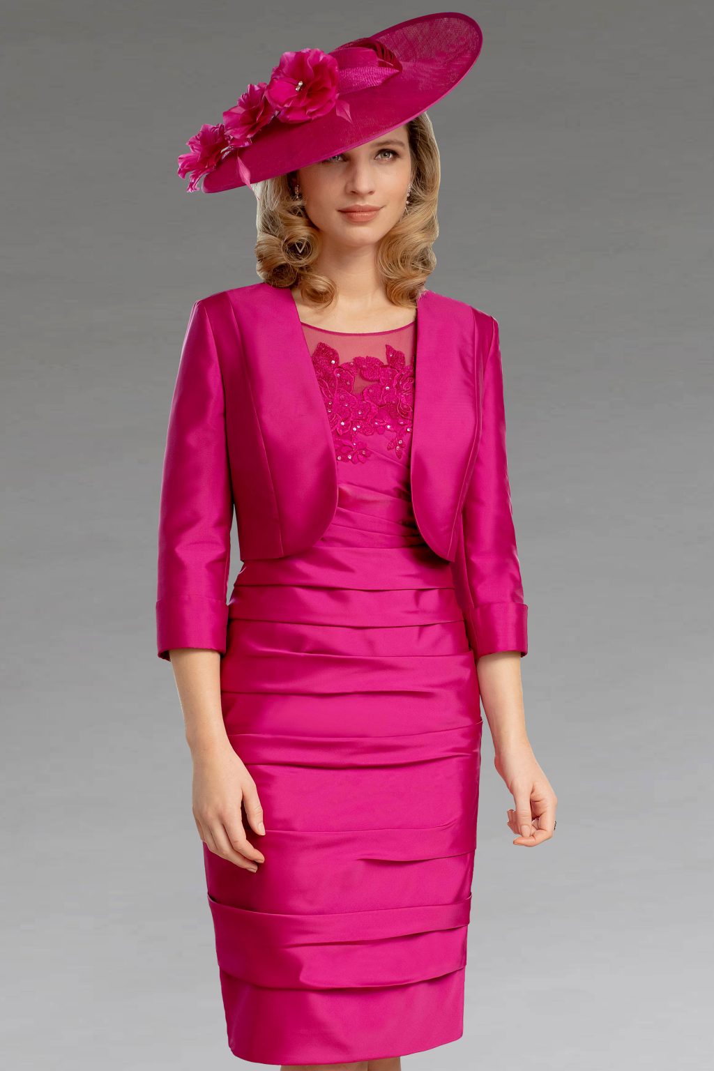Short fitted dress with matching jacket.  ISF097