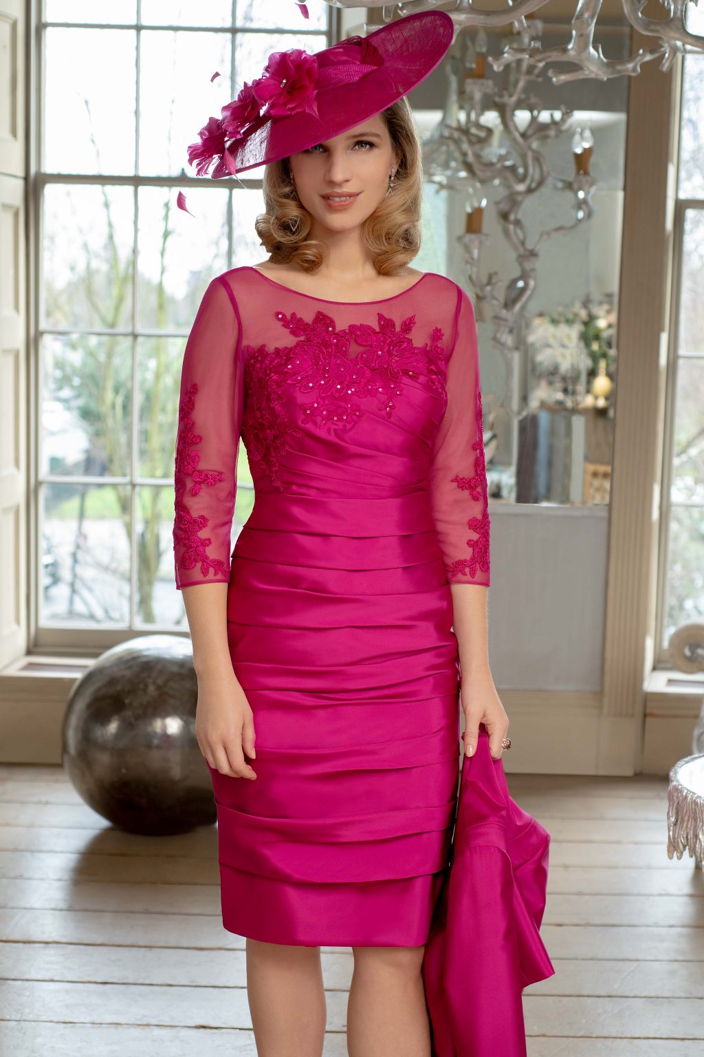 Short fitted dress with matching jacket.  ISF097 - Image 3