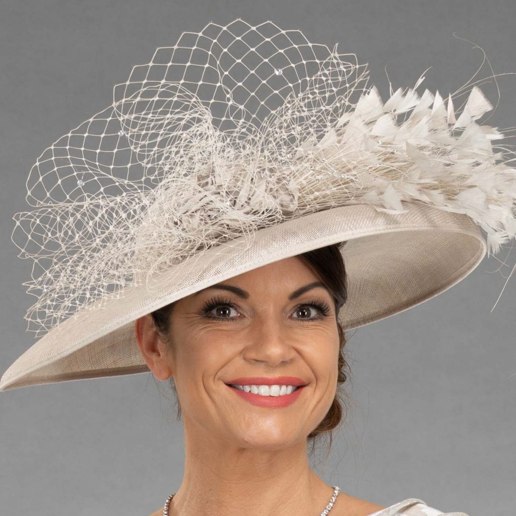 Large hatinator with laser cut feather details.  HAT 12
