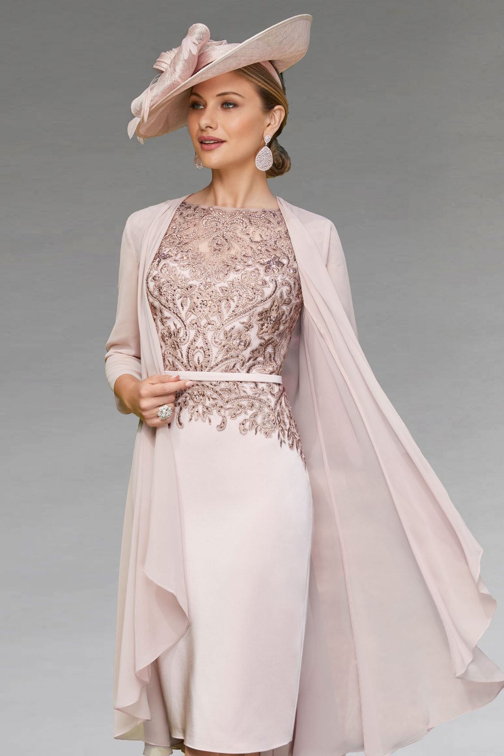 Short Dress and Chiffon Coat. 008148