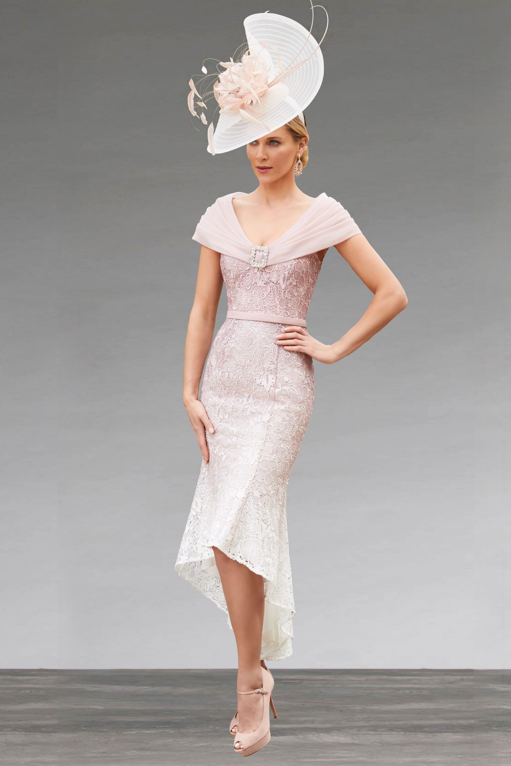 Mid Length Lace Shawl Collar Dress. 991853 sizes 12 - Image 2