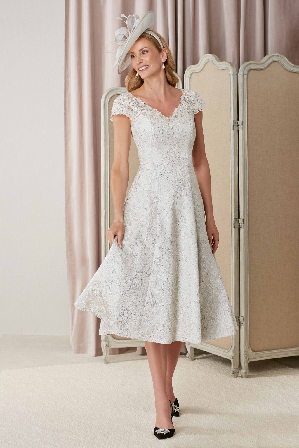 Mid-Length With Lace Detail Fit And Flare Dress. 72974 - Image 2
